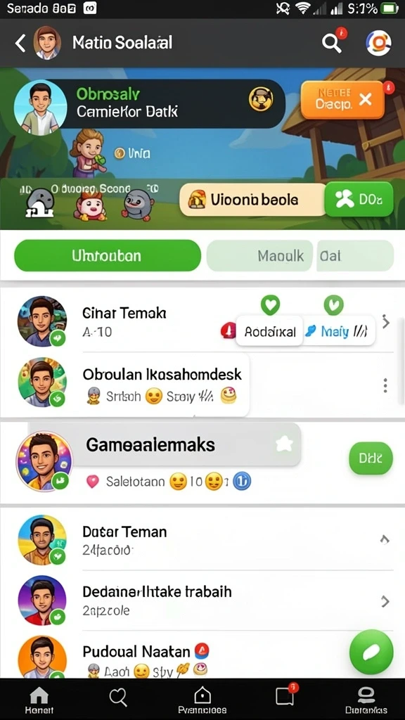 fatcai99 - Interaksi sosial dengan pemain lain melalui fitur chat.