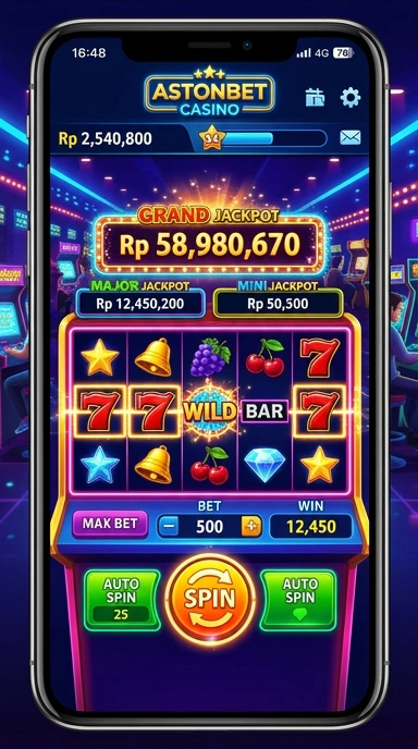 Layar utama astonbet — antarmuka bersih setelah instalasi